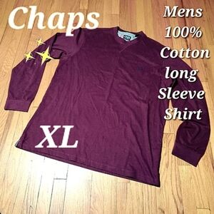 CHAPS MENS BURGUNDY MAROON COLOR long sleeve shirt XL NWOT